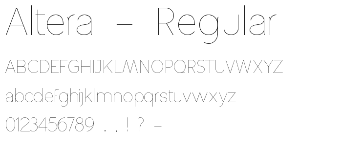 Altera - Regular font
